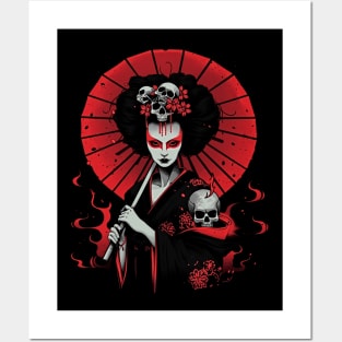 Geisha | Geisha Skull | Cool Retro Japanese Horror Aesthetic #19 Posters and Art